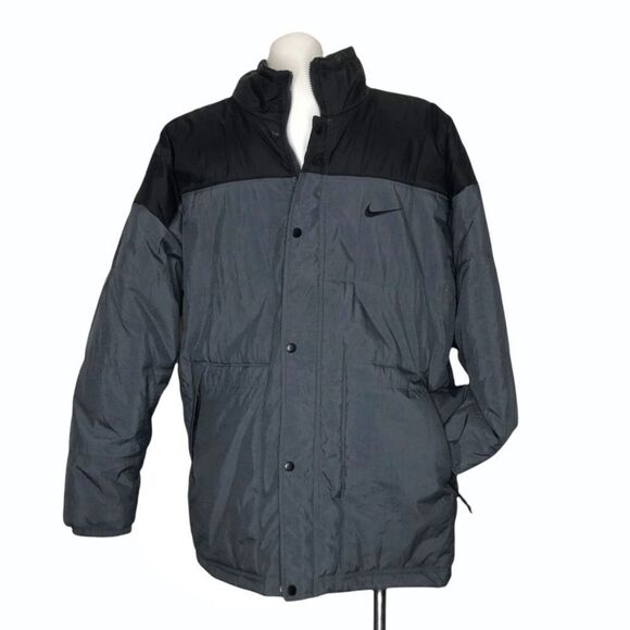 Nike Puffer Jacket Parka Grey Black Size XL - Picture 8 of 8